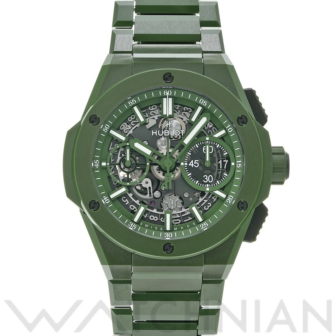 HUBLOT(ウブロ)の中古 ウブロ HUBLOT 451.GX.5220.GX マットグリーンスケルトン メンズ 腕時計 メンズの時計(腕時計(アナログ))の商品写真