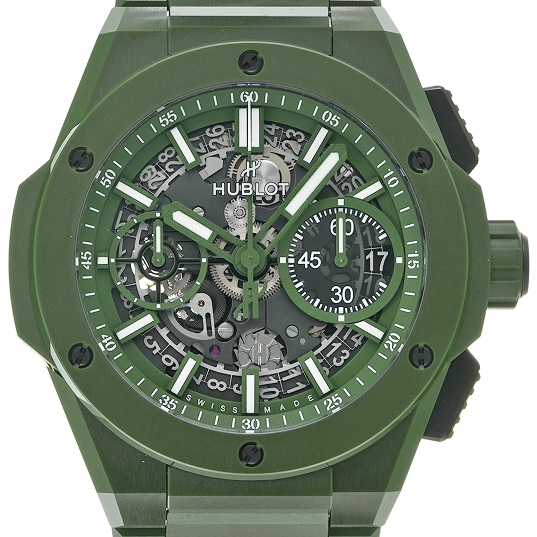 HUBLOT(ウブロ)の中古 ウブロ HUBLOT 451.GX.5220.GX マットグリーンスケルトン メンズ 腕時計 メンズの時計(腕時計(アナログ))の商品写真