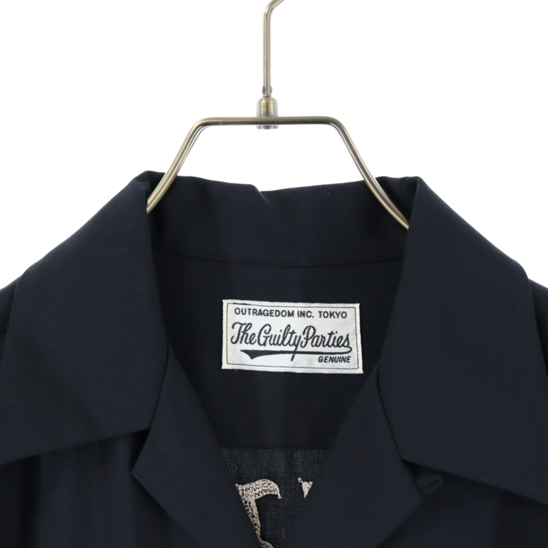 WACKO MARIA ワコマリア 50s SHIRT ロゴ刺繍 オープンカラー長袖シャツ ブラック