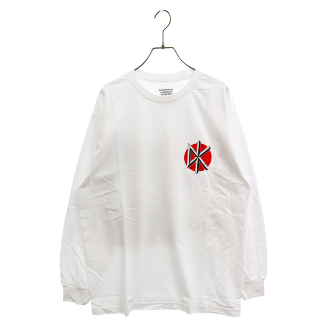 50センチ袖丈WACKO MARIA ワコマリア 23AW DEAD KENNEDYS LONG SLEEVE T-SHIRT デッドケネディーズ ロングスリーブ長袖Tシャツ ホワイト