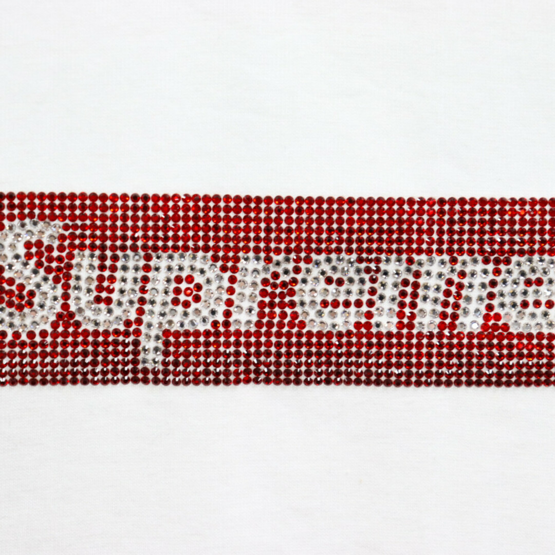 SUPREME シュプリーム 19SS×SWAROVSKI 25th Anniversary Box Logo Tee×スワロフスキー 25周年記念ボックスロゴTシャツ 半袖カットソー ホワイト