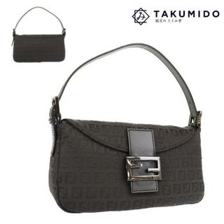 フェンディ(FENDI)のフェンディ ショルダーバッグ ズッキーノ マンマバケット 8BR003 中古 ブラック キャンバス レザー  FENDI 【中古】 | 肩掛け レディース ファッション バック ブランド ランクSA(ショルダーバッグ)