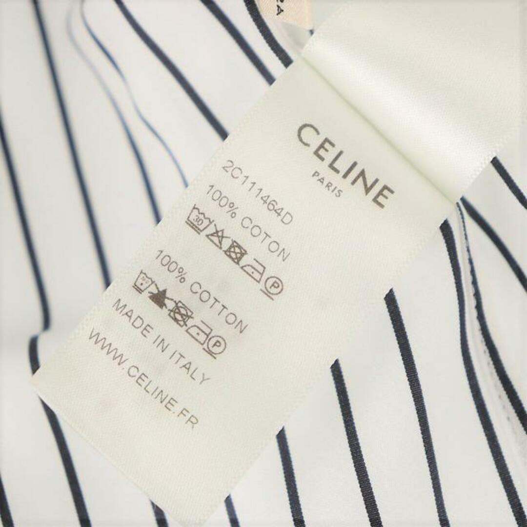 セリーヌ シャツ パレスカラー クラシックシャツ 2C111910C.01WB サイズ42 未使用 ストライプ ホワイト コットン CELINE  | シンプル 長袖 カジュアルシャツ レディース 綿 白 美品 プレゼント