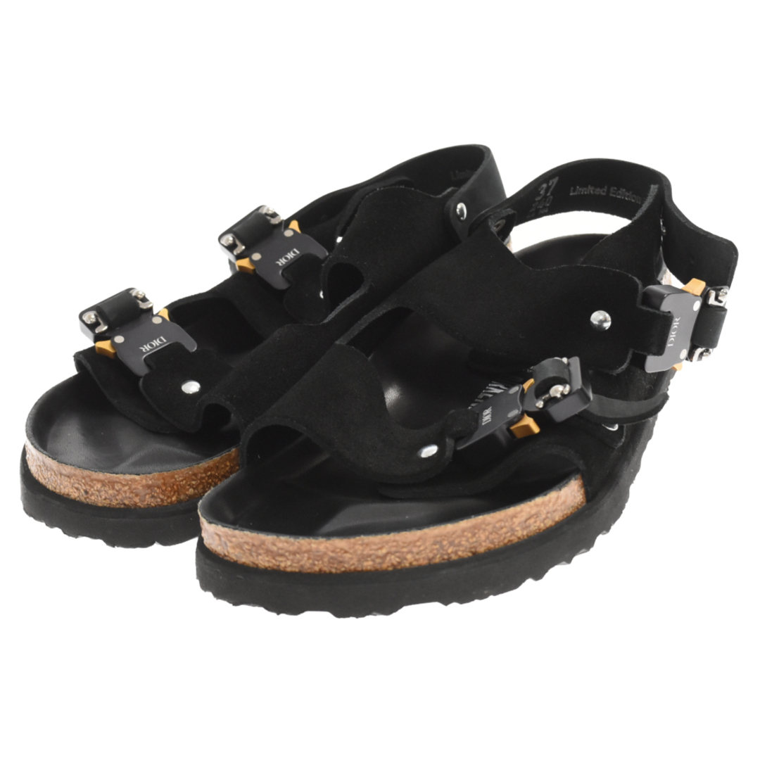 DIOR ディオール 22AW×BIRKENSTOCK MILANO Sandal ビルケンシュトックコラボ ミラノ スウェードサンダル ブラック 3SA117ZSG