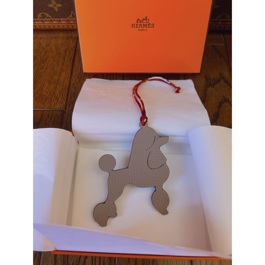 HERMES エルメス プティアッシュ プードル チャーム キーホルダー ロデオ-