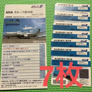 エーエヌエー(ゼンニッポンクウユ)(ANA(全日本空輸))のANA 全日空株主優待　株主優待番号案内書7枚+冊子　来年5月末まで搭乗可(航空券)