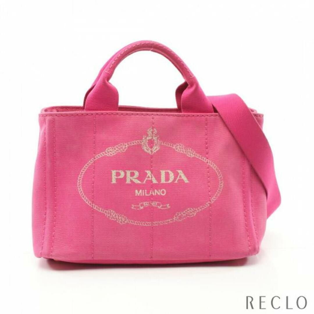 PRADA(プラダ)のCANAPA カナパ ハンドバッグ トートバッグ キャンバス ピンクパープル 2WAY レディースのバッグ(トートバッグ)の商品写真