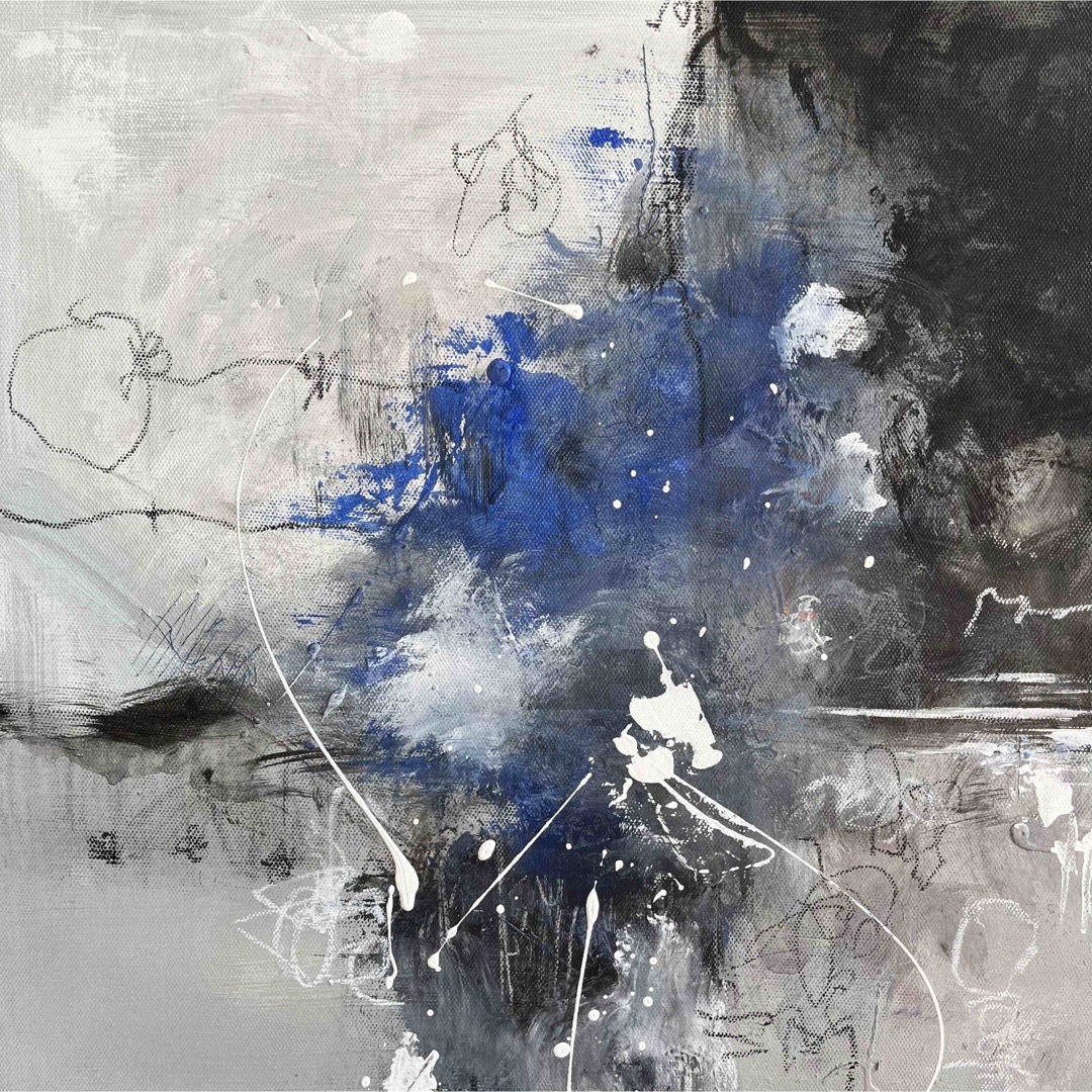 現代アート 70×50㎝ フレーム付き アート モダン 絵画 抽象画 - 絵画