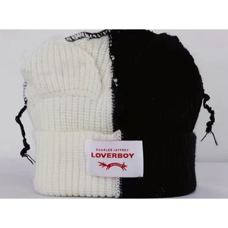 CHARLES JEFFREY LOVERBOY ニット帽　白黒(ニット帽/ビーニー)