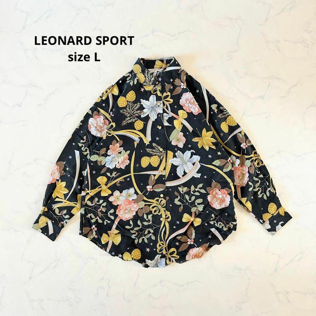 【美品】Lサイズ LEONARD SPORT 柄シャツ 長袖シャツ