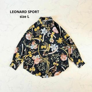 【大きいサイズ】 LEONARD レオナール 半袖ブラウス 花柄 ペイズリー