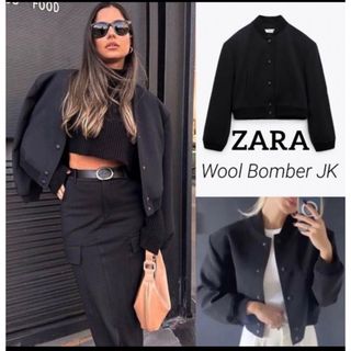 ザラ(ZARA)のnew⭐︎zaraポケットマキシボンバージャケットS(ブルゾン)