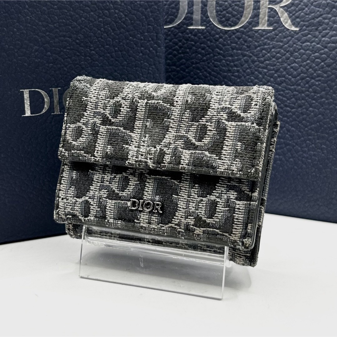 DIOR HOMME - 美品 DIOR HOMME 三つ折り財布 オブリーク ジャガード