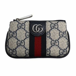 グッチ(Gucci)のGUCCI グッチ オフィディア キーケース コインケース GGスプリーム シェリーライン ネイビー 671722 レディース【中古】(コインケース)