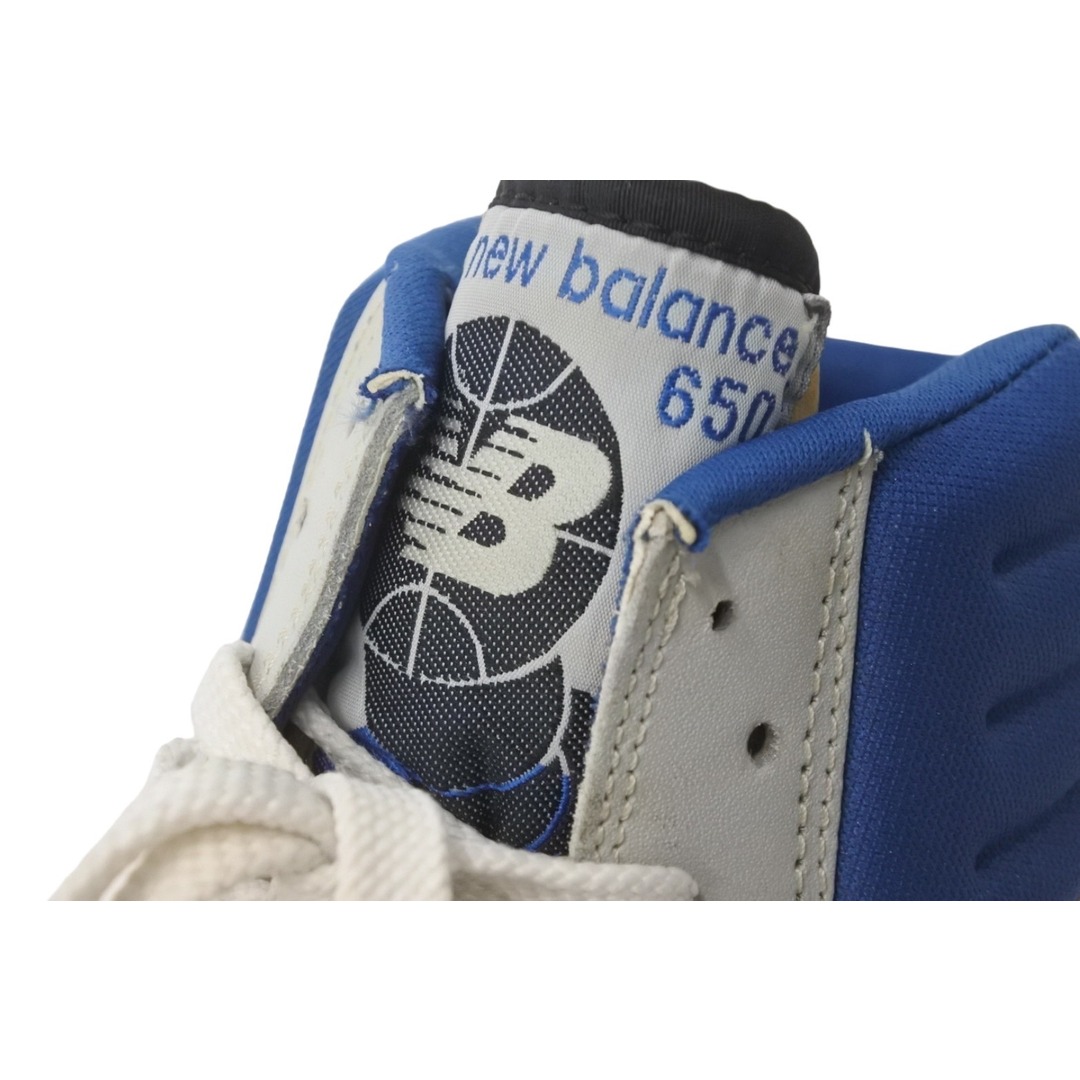 New Balance(ニューバランス)のNEW BALANCE ニューバランス 650 OG ハイカット スニーカー ヴィンテージ 1989 ホワイト ブルー サイズ8 1/2 良品 中古 55384 レディースの靴/シューズ(ブーツ)の商品写真