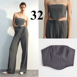 エイチアンドエム(H&M)のH&M 新品 トップス ベアトップ クロップド ZARA バンドゥ(カットソー(半袖/袖なし))