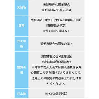 浦安市花火大会　ふるさと浦安応援席4枚(その他)