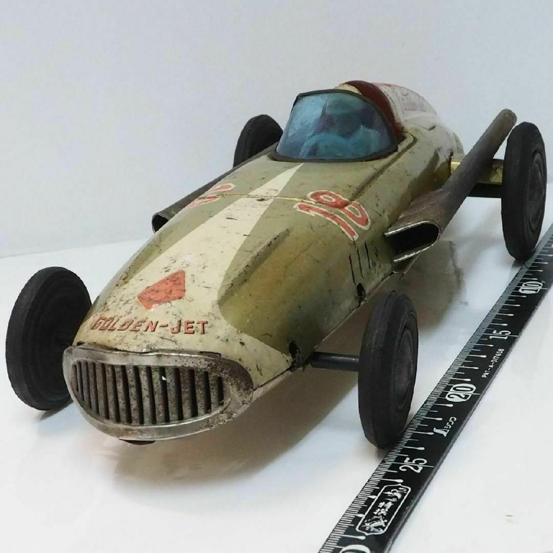 萬代屋【 ゴールデンジェット レースカー 動作不良】ブリキ自動車TIN-