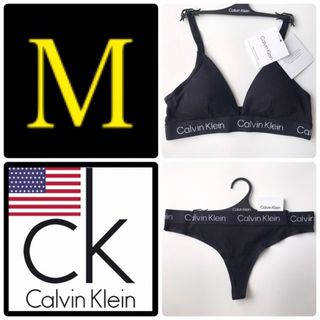 カルバンクライン(Calvin Klein)の下着 レア 新品 CK USA カルバンクライン ブラショーツ 黒 M(ブラ&ショーツセット)