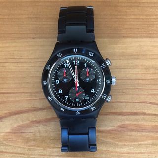 swatch - swatch 腕時計 クロノグラフ IRONY デイト 稼働品 黒の swatch - swatch 腕時計 クロノグラフ IRONY デイト 稼働品 黒の