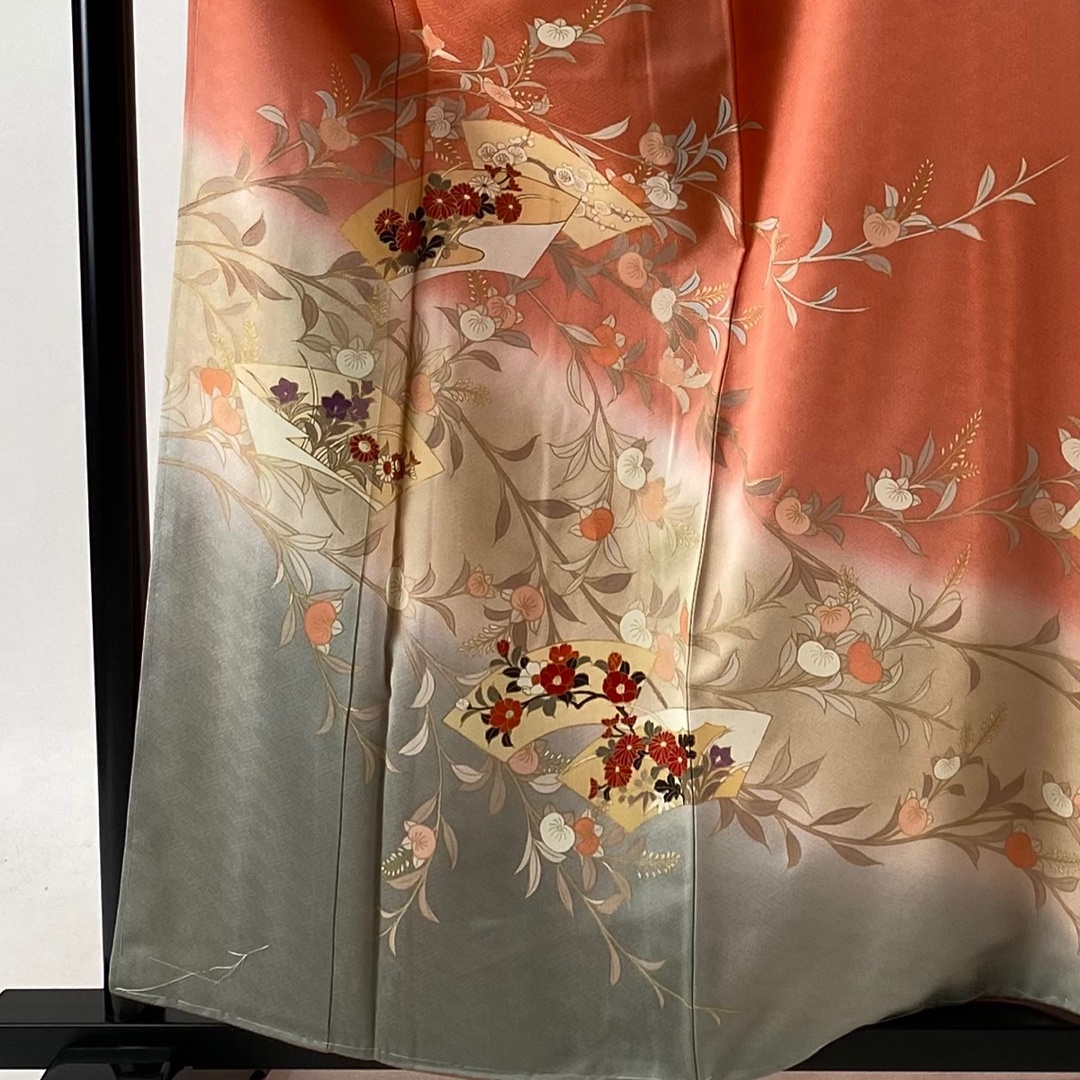 訪問着 秀品 身丈159cm 裄丈64cm 正絹 【中古】