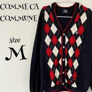 【COMME CA COMMUNE】カーディガン アーガイル メンズ M ニット