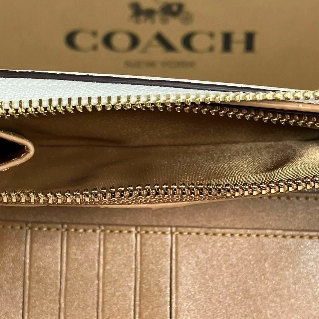 新品　未使用　coach コーチ　長財布　ホワイト　レインボー　白色　メンズ