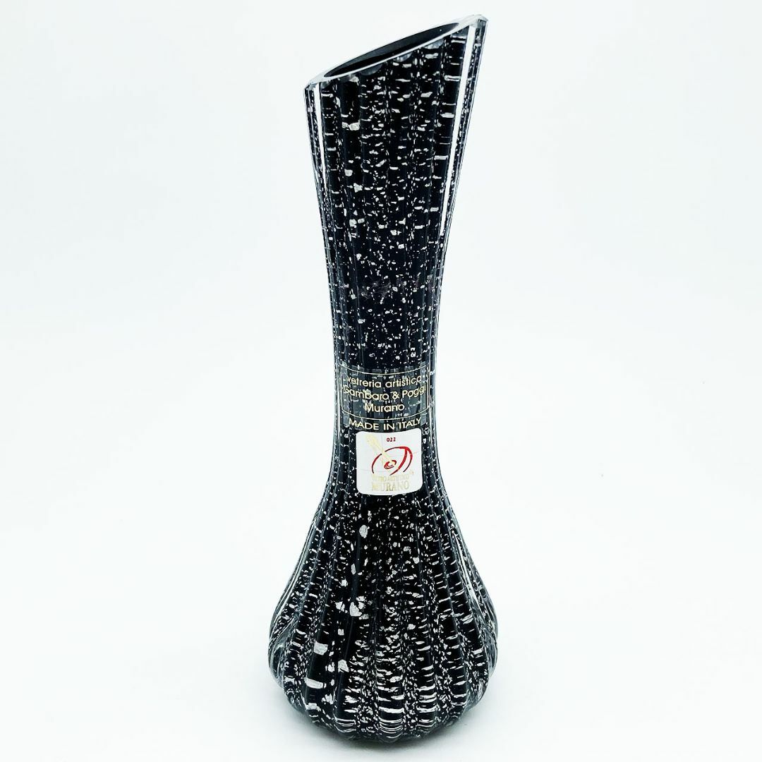 ベネチアングラス ムラノ イタリア Gambaro u0026 Poggi 花瓶 銀彩のサムネイル