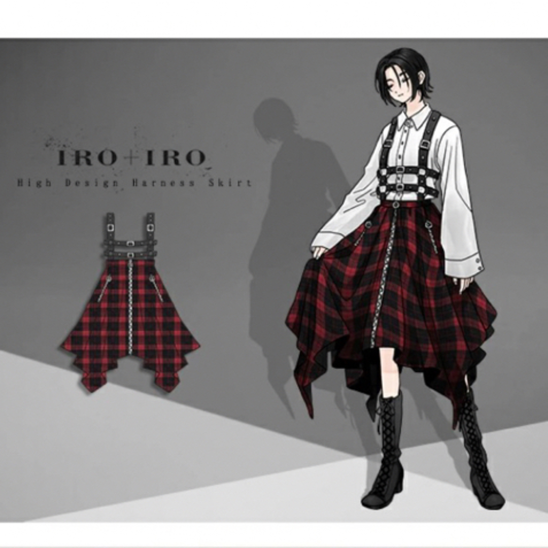 新品タグ付き favorite  IRO+IRO バイカラーサロペット スカート