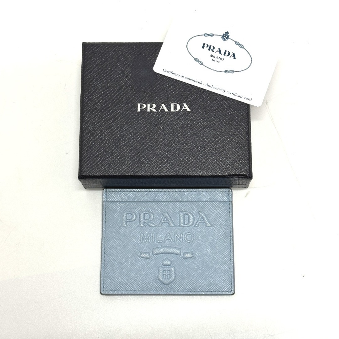 プラダ PRADA エンボスロゴ  1MC025 パスケース 名刺入れ カードケース サフィアーノレザー ライトブルー 9