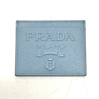 PRADA - プラダ PRADA エンボスロゴ  1MC025 パスケース 名刺入れ カードケース サフィアーノレザー ライトブルー