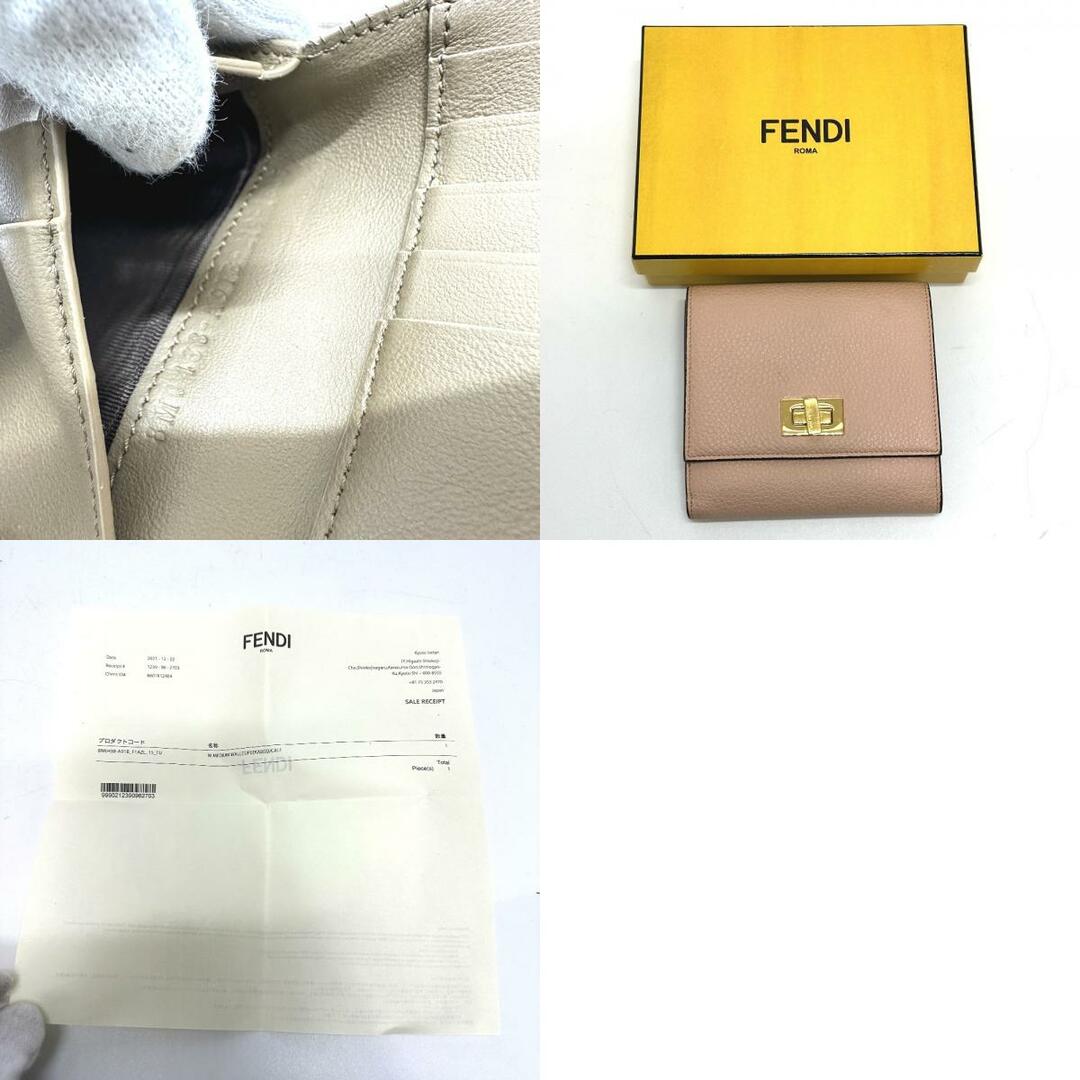 フェンディ FENDI ピーカブー 8M0438 ウォレット 2つ折り財布 レザー ピンク