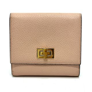 フェンディ(FENDI)のフェンディ FENDI ピーカブー 8M0438 ウォレット 2つ折り財布 レザー ピンク(財布)