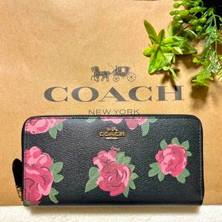 新品 未使用 COACH コーチ バラ柄 ローズプリント フラワー 長財布