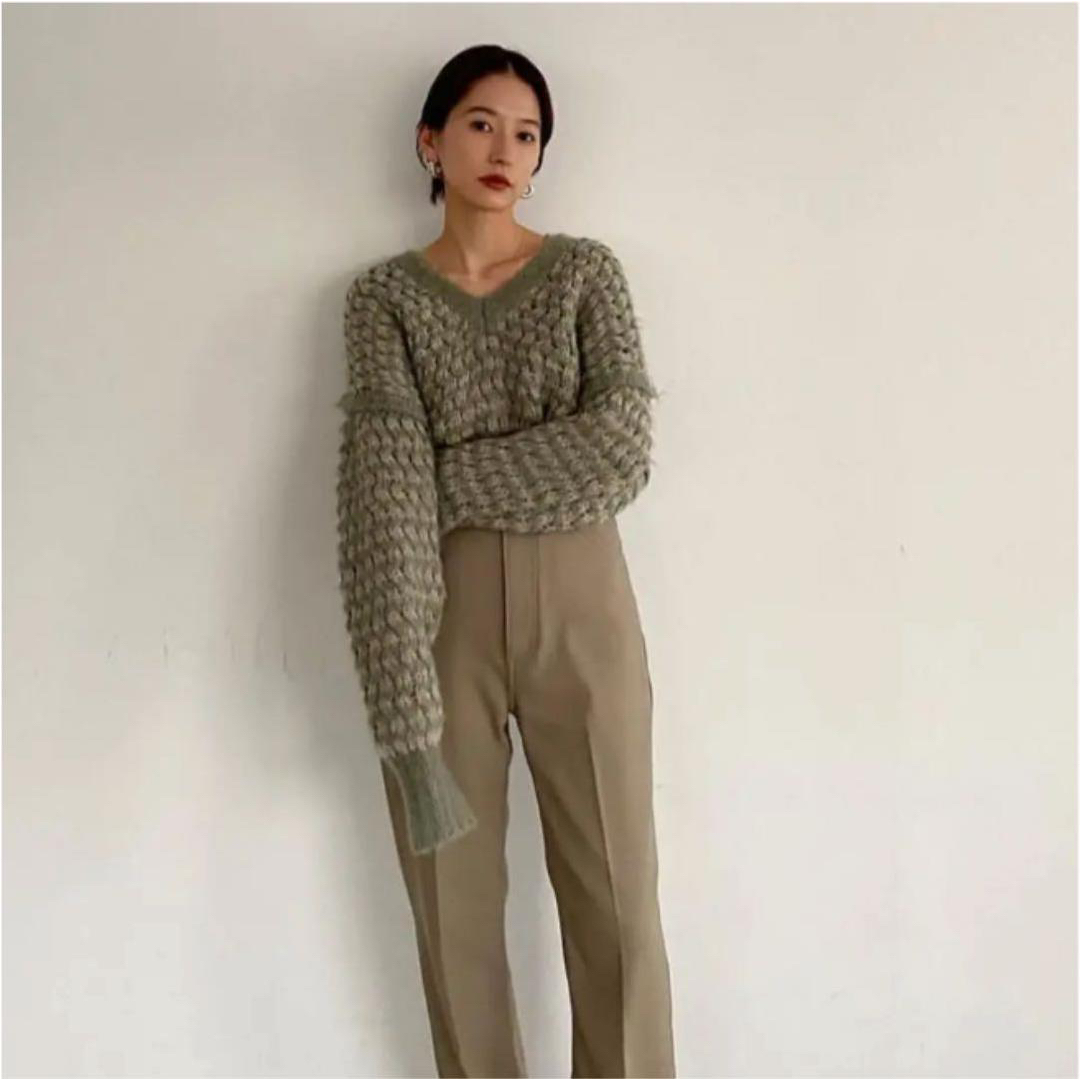 CLANE MIX COLOR V NECK KNIT