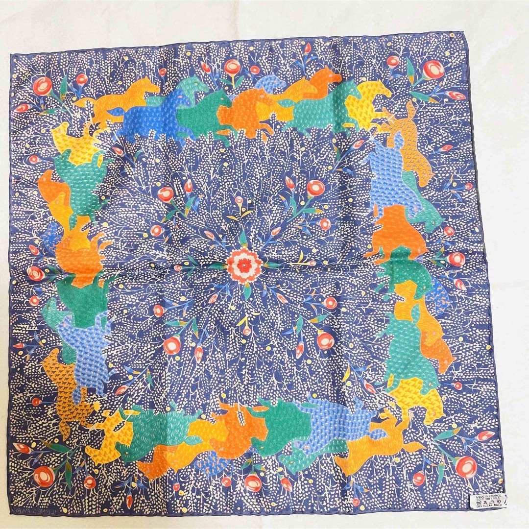 希少 美品 HERMES エルメス プチカレ 45 スカーフ ホース 馬-