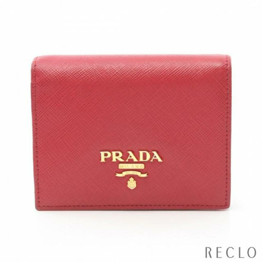 PRADA(プラダ)のSAFFIANO METAL 二つ折り財布 サフィアーノレザー レッド レディースのファッション小物(財布)の商品写真