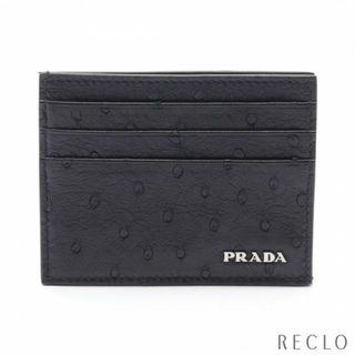 プラダ(PRADA)のSTRUZZO カードケース オーストリッチ レザー ブラック(名刺入れ/定期入れ)