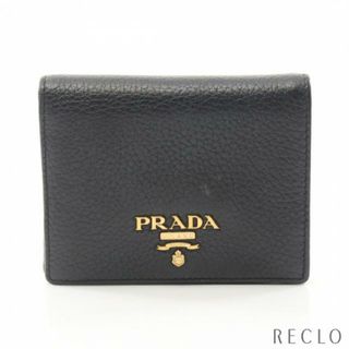 プラダ(PRADA)のDAINO COLOUR 二つ折り財布 レザー ブラック(財布)