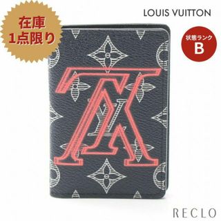 ルイヴィトン(LOUIS VUITTON)のオーガナイザー ドゥ ポッシュ モノグラムインク アップサイドダウン カードケース パスケース PVC ダークネイビー レッド ホワイト(名刺入れ/定期入れ)