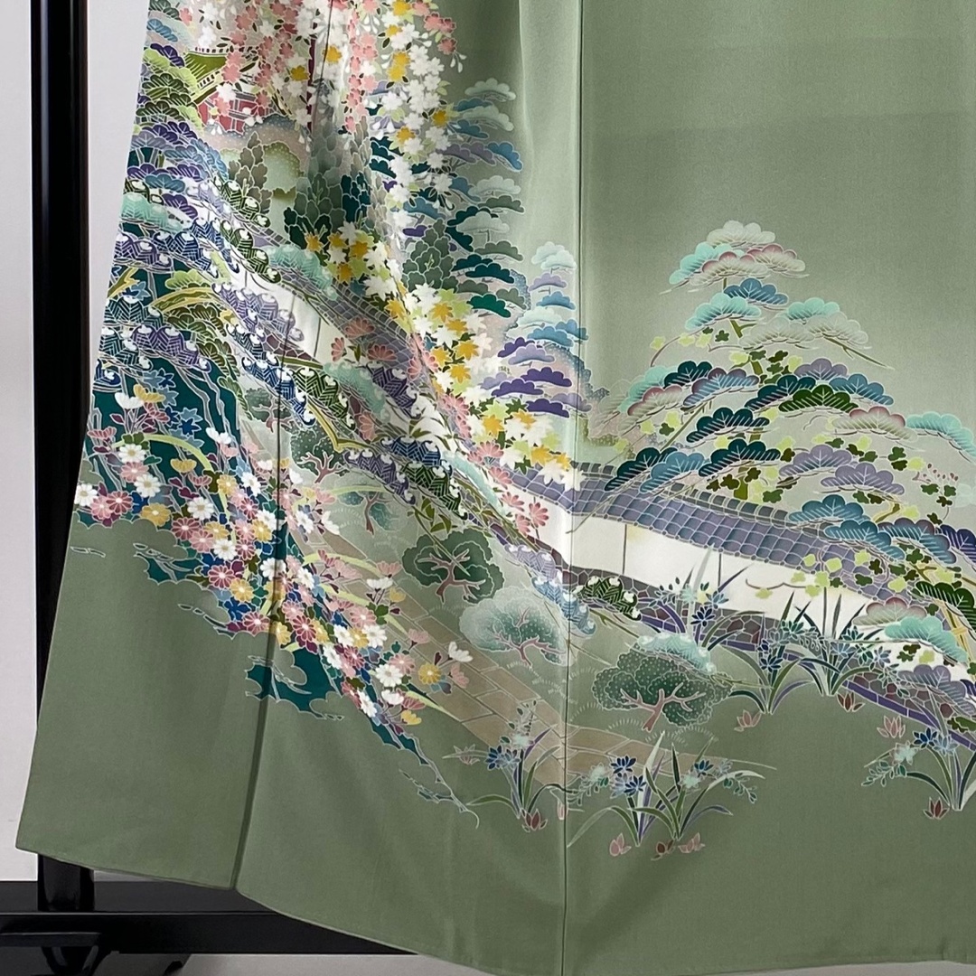 色留袖 身丈158cm 裄丈64cm 正絹 美品 秀品 【中古】