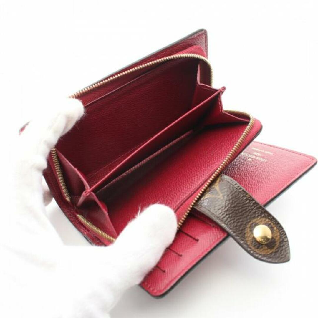 ポルトフォイユ ジュリエット モノグラム フューシャ 二つ折り財布 PVC レザー ブラウン ピンクパープル