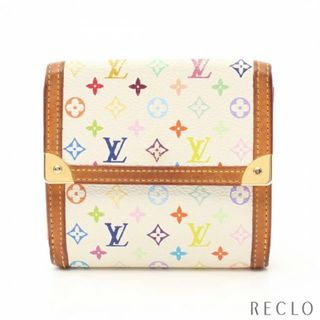 ルイヴィトン(LOUIS VUITTON)のポルトモネビエカルトクレディ モノグラムマルチカラー ブロン Wホック財布 PVC レザー ホワイト(財布)