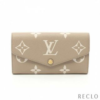 ルイヴィトン(LOUIS VUITTON)のポルトフォイユ サラ モノグラムアンプラント 二つ折り長財布 レザー ベージュ ホワイト(財布)