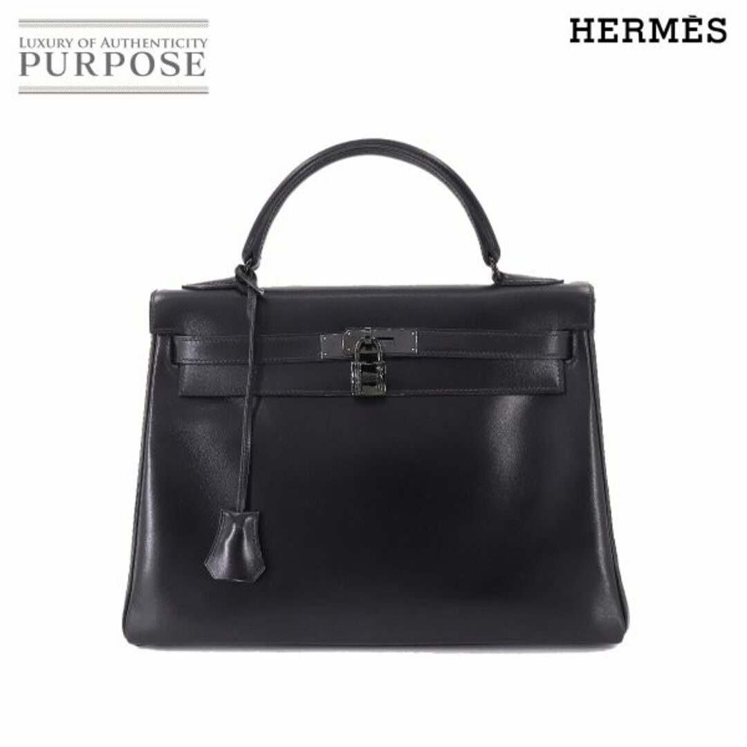 Hermes(エルメス)のエルメス HERMES ケリー 32 ソーブラック ボックスカーフ ハンド バッグ □N刻印 内縫い ブラック 金具 VLP 90177638 レディースのバッグ(ハンドバッグ)の商品写真