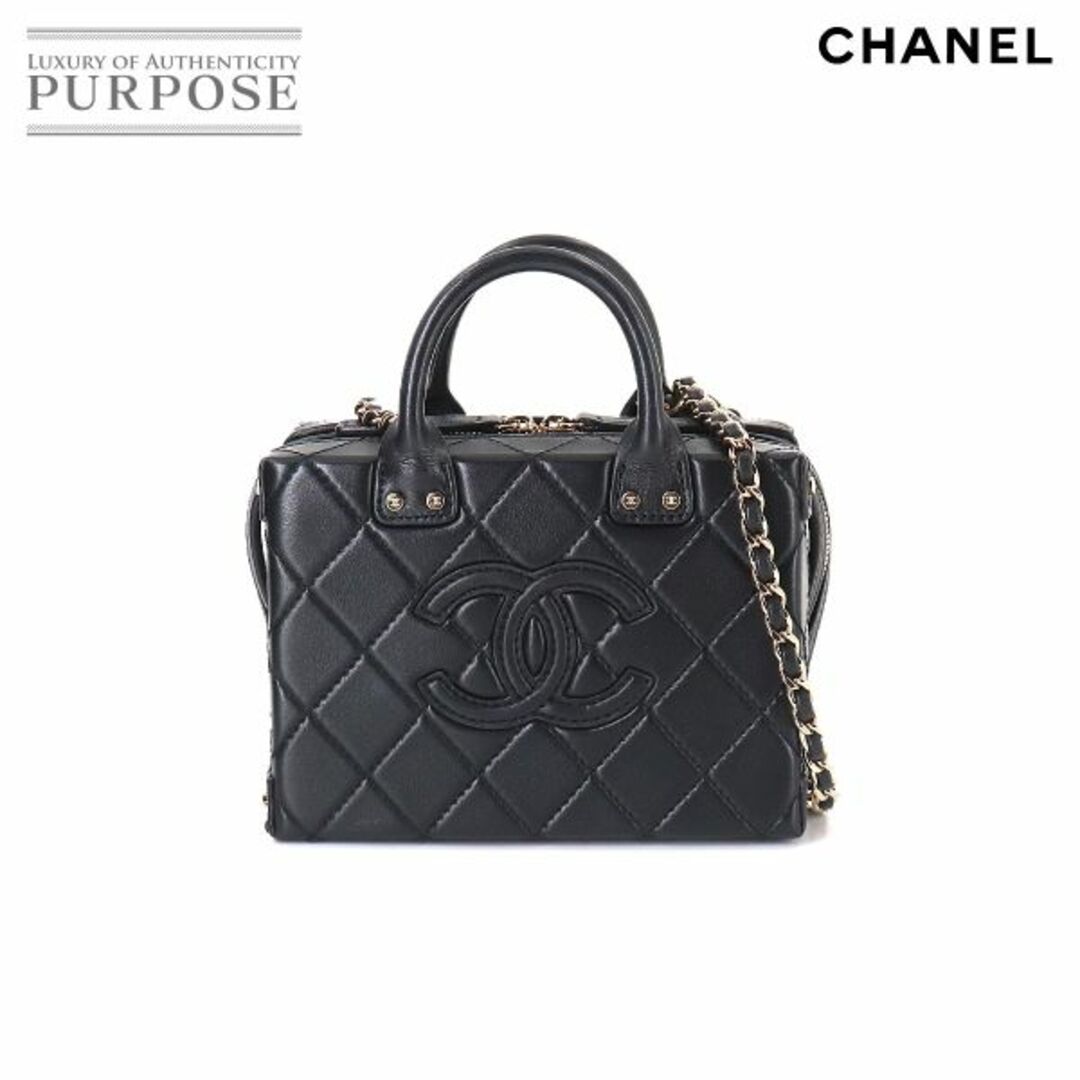 未使用 展示品 シャネル CHANEL マトラッセ バニティ チェーン ショルダー バッグ レザー ブラック AP3344 VLP 90184649素材レザー