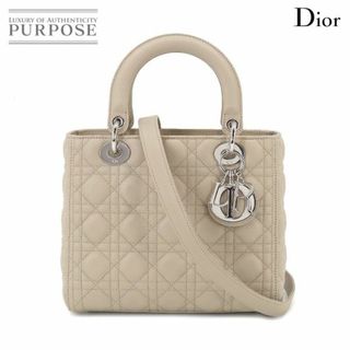 K広012/ DIOR レディディオール ハンドバッグ レザー ベージュ系