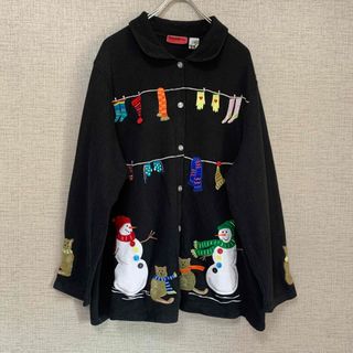 90s 00s ビンテージ　アメリカ古着　クリスマス　雪だるま　古着　used(トレーナー/スウェット)