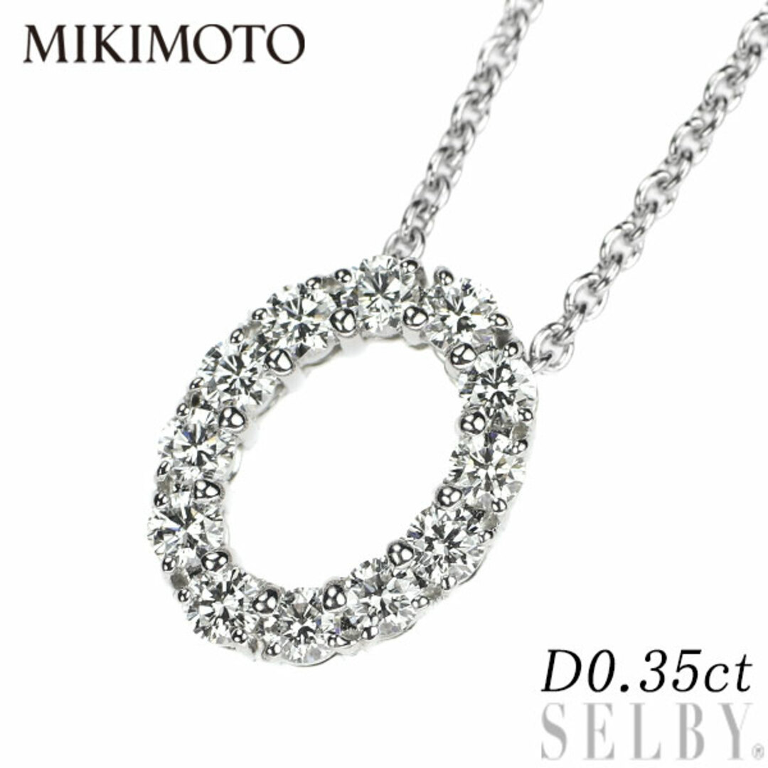 ミキモト K18WG ダイヤモンド ペンダントネックレス 0.35ct