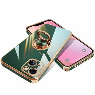 【色: ダークグリーン】rusinaione IPhone13 ケース リング (その他)